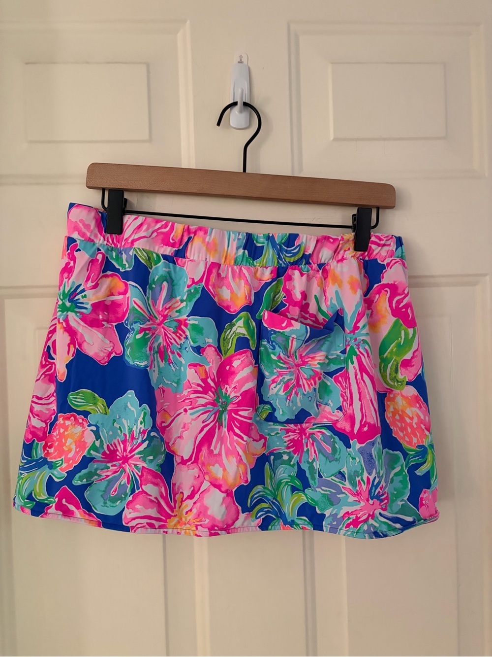 Lilly Pulitzer Luxletic Floral Skort Skirt Pink Blue Green Size Large - Picture 3 of 3